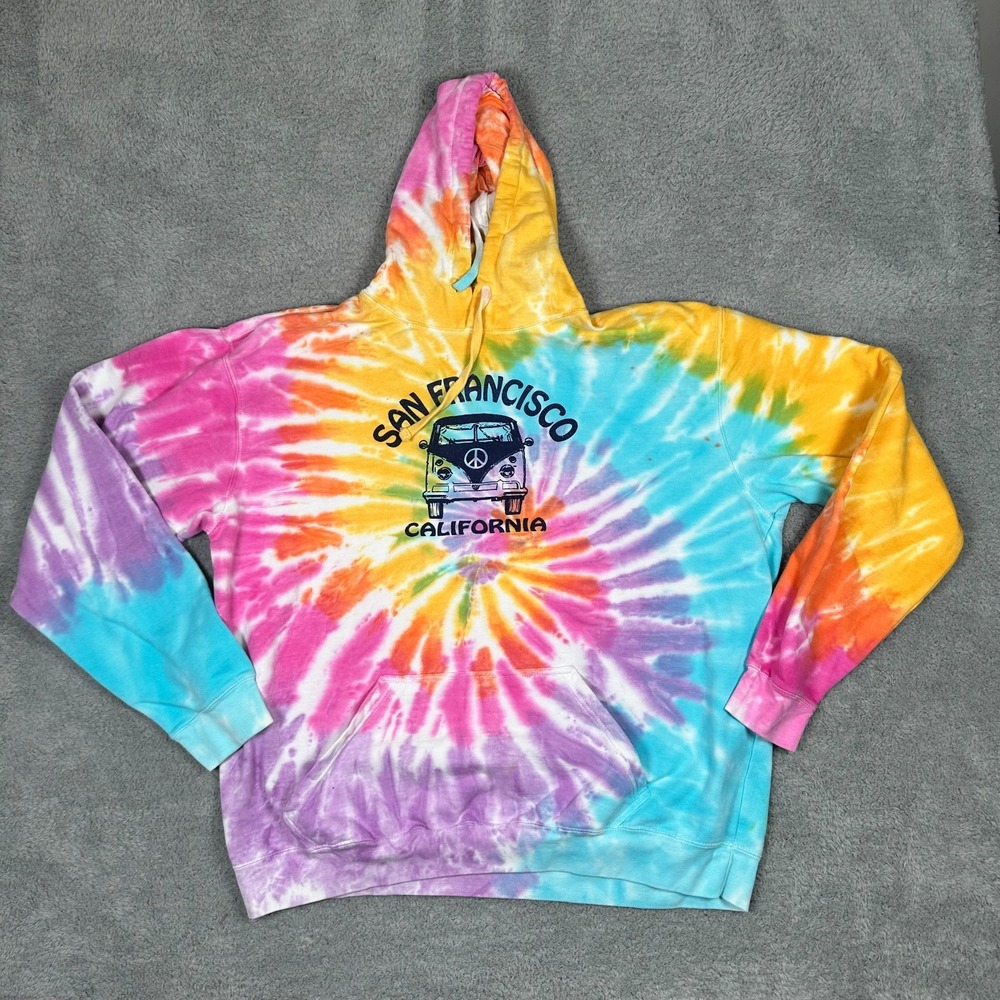 Women's‎ Gogo San Francisco Tie-Dye Hoodie Size XXL Unisex Multicolor Hoodie